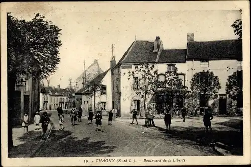 Ak Chagny Saône et Loire, Boulevard de la Liberte, Kinder