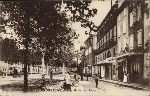 Ak Rabastens Tarn, Une Allee des Lices, no 2