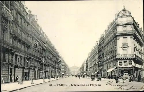Ak Paris I., L'Avenue de l'Opera
