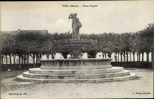 Ak Void Lothringen Meuse, Place Cugnot, Brunnen