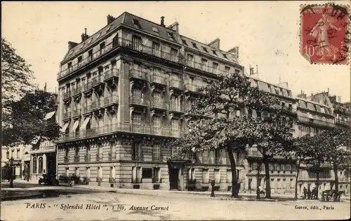 Ak Paris XVII., Splendid Hotel, Avenue Carnot