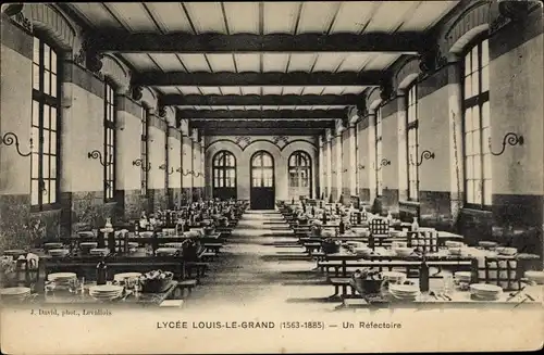 Ak Paris II. Arrondissement Bourse, Lycee Louis Le Grand, un Refectoire