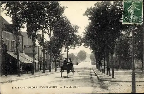 Ak Saint Florent sur Cher, Rue du Cher