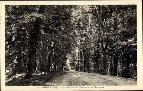 Ak Gisors Eure, Promenade du Chateau, Les Remparts