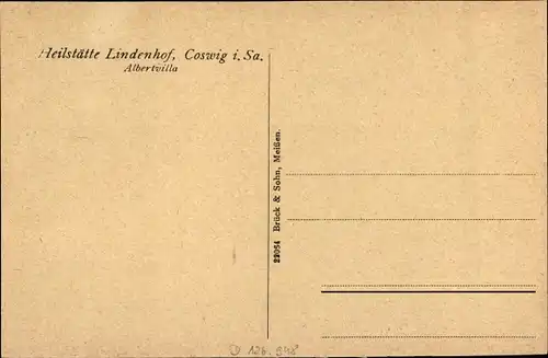 Ak Coswig in Sachsen, Heilstätte Lindenhof, Albertvilla
