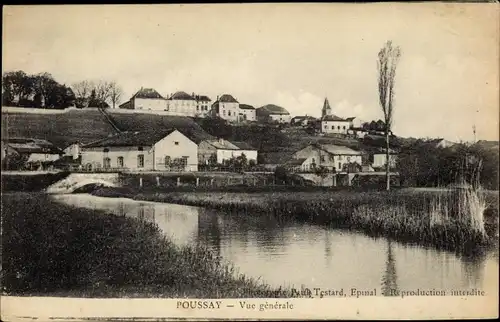 Ak Poussay Vosges, Vue générale