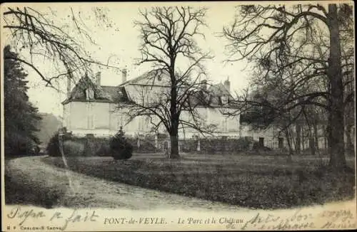 Ak Pont de Veyle Ain, Le Parc et le Chateau