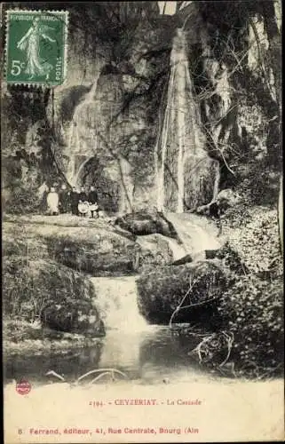 Ak Ceyzeriat Ain, La Cascade, enfants, portrait en groupe