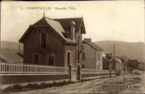 Ak Chauffailles Saône et Loire, Nouvelles Villas, Straßenpartie, Häuser