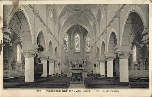 Ak Huisseau sur Mauves Loiret, Interieur de l'Eglise