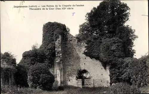 Ak Ingrannes Loiret, Les Ruines de la Chapelle de l'ancien Monastere de la Cor Dieu XIIe siecle