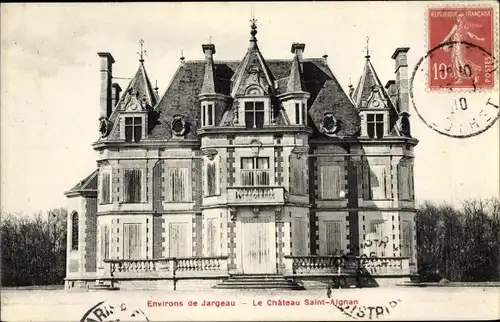 Ak Jargeau Loiret, Le Chateau Saint Aignan