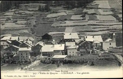 Ak L'Échalp Hautes Alpes, Vallée du Queras, Vue générale