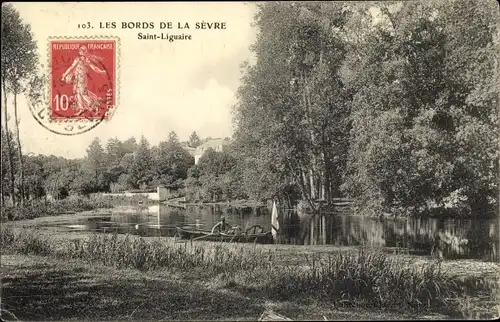 Ak St. Liguaire Deux-Sèvres, Les Bords de la Sècre