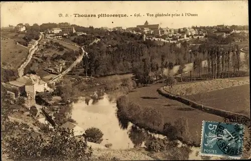 Ak Thouars Deux-Sèvres, Vue générale prise à l'Ouest