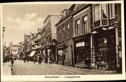 Ak Amersfoort Utrecht Niederlande, Langestraat, Geschäfte