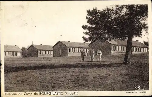 Ak Bourg Lastic Puy de Dome, Interieur du Camp, soldats