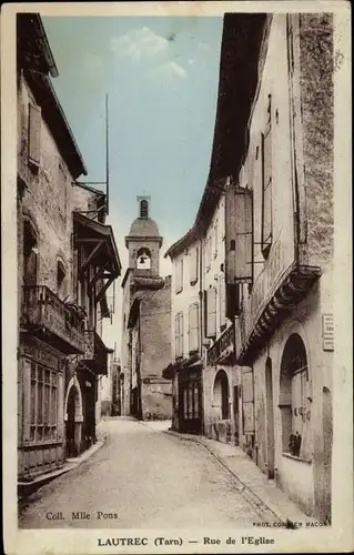 Ak Lautrec Tarn, Rue de l'Eglise