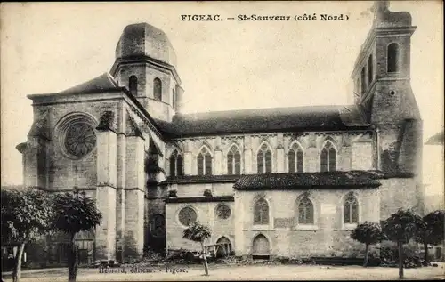 Ak Figeac Lot, Eglise St Sauveur