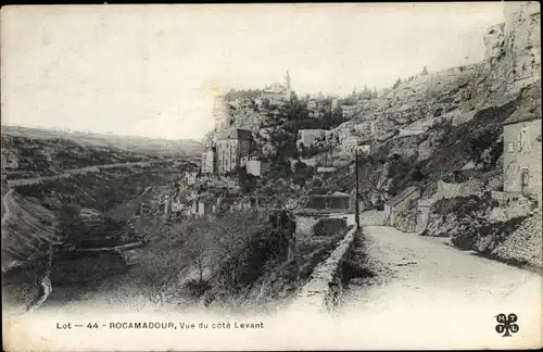 Ak Rocamadour Lot, Vue du Cote Levant