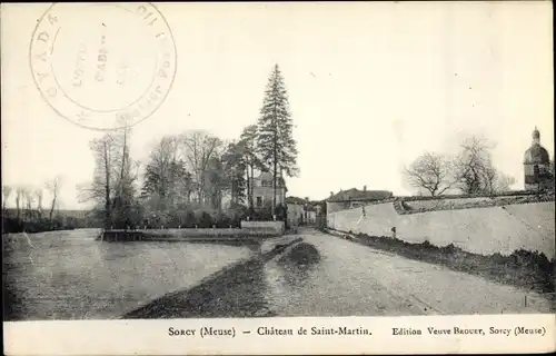 Ak Sorcy Lothringen Meuse, Chateau de Saint Martin, Schlossblick