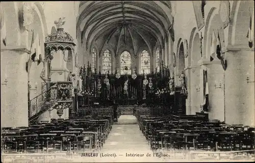 Ak Jargeau Loiret, Interieur de l'Eglise