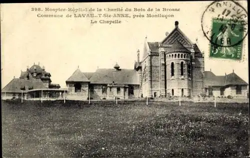 Ak Lavaux-Sainte-Anne Allier, Hospice Hôpital de la Charité du Bois de la Brosse, La Chapelle