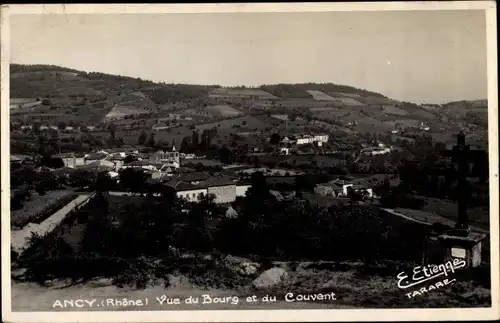 Ak Ancy Rhône, Vue du Bourg et du Couvent