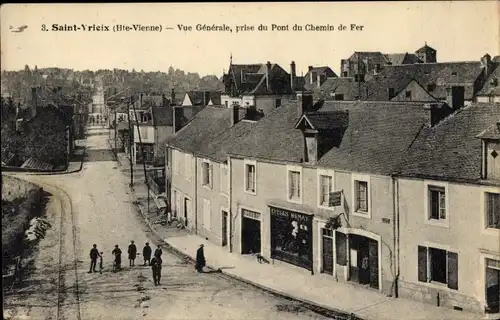 Ak Saint Yrieix Haute Vienne, Vue Generale, prise du Pont du Chemin de Fer