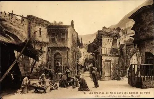 Ak Paris XVI., Les Crèches de Noel dans les Eglises de Paris, a St. Honore d'Eylau, Avenue Malakoff