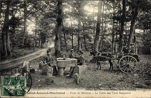 Ak Saint Amand Montrond Cher, Foret de Meillant, La Table des Trois Seigneurs