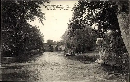 Ak St. Varent Deux-Sèvres, Vue du Thouaret, prise du Moulin