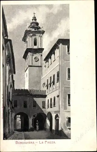 Ak Bordighera Liguria, La Piazza