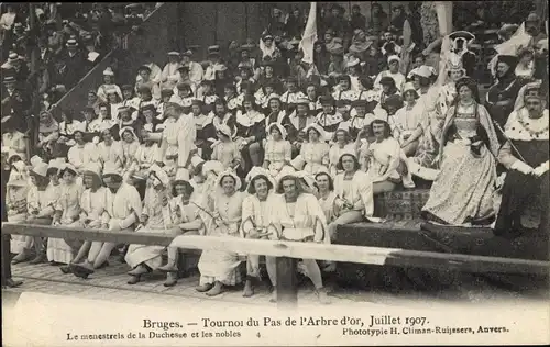 Ak Bruges Brügge Flandern Westflandern, Tournoi du Pas de l'Arbre d'or 1907