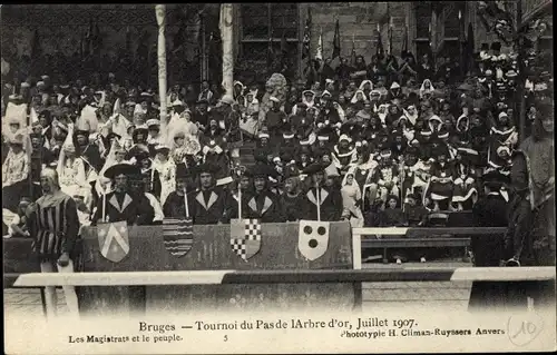 Ak Bruges Brügge Flandern Westflandern, Tournoi du Pas de l'Arbre d'Or 1907