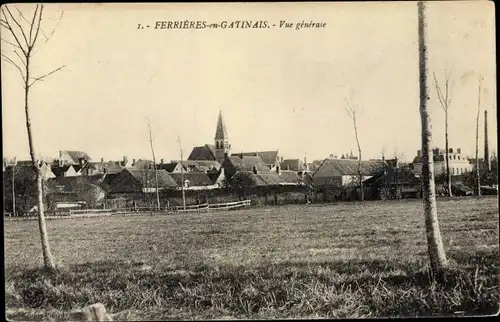 Ak Ferrieres en Gatinais Loiret, Vue générale