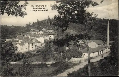 Ak Glane Saint Junien environs Haute Vienne, Blick auf den Ort