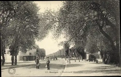 Ak Bourges Cher, Boulevard Gambetta