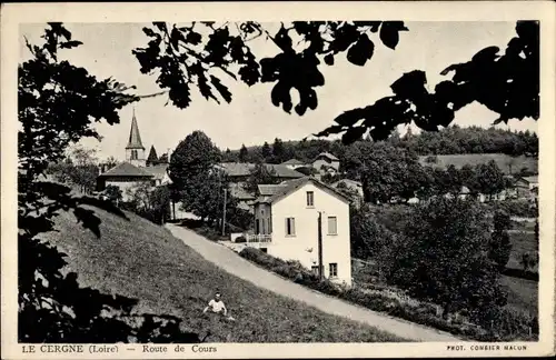 Ak Le Cergne Loire, Route de Cours, eglise