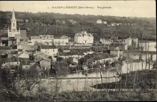 Ak St. Loup sur Thouet Deux-Sèvres, Vue générale