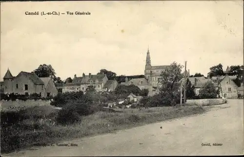 Ak Candé Loir et Cher, Vue générale du village, eglise