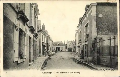 Ak Chouzy Loir et Cher, Vue interieure du Bourg