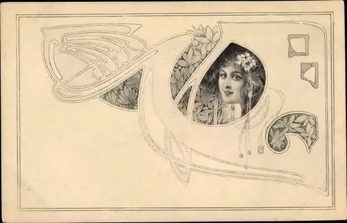 Jugendstil Ak Frauenportrait, Junge Frau