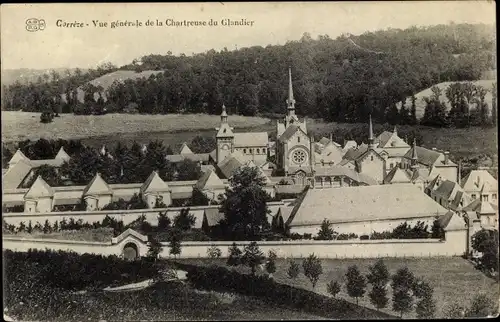 Ak Beyssac Corrèze, Vue générale de la Chartreuse du Glandier