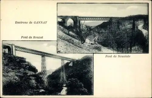 Ak Gannat Allier, Pont de Rouzat, Pont de Neuviale