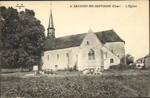 Ak Savigny en Septaine Cher, L'Eglise