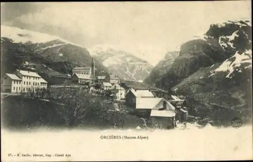 Ak Orcières Hautes Alpes, Vue générale