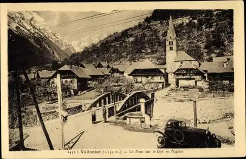 Ak Valloise Hautes Alpes, Le Pont sur le Gyr et l'Eglise