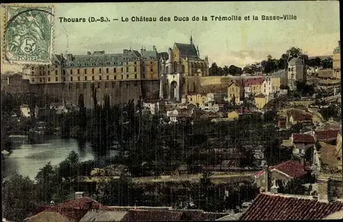 Ak Thouars Deux Sèvres, Chateau des Ducs de la Trémoille et la Basse ville