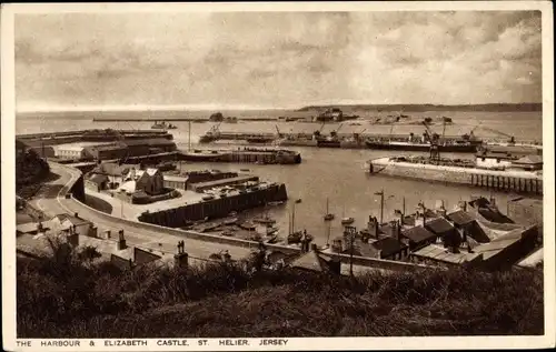 Ak Saint Helier Jersey Kanalinseln, Harbour, Elizabeth Castle
